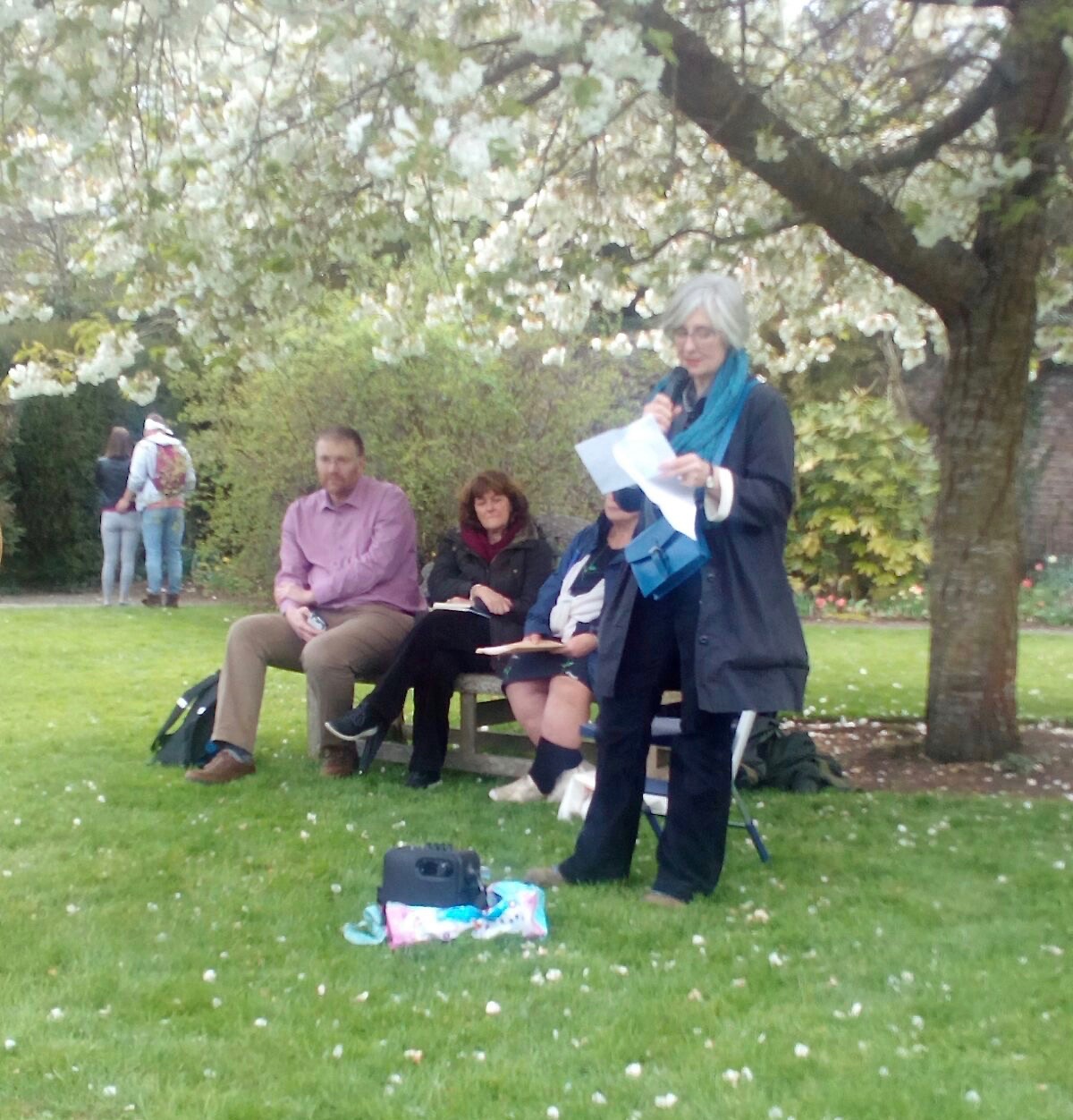 Amanda reading on Japan Day